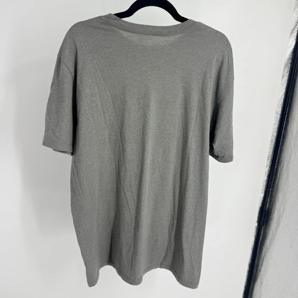 The North Face Mens XL Heather Grey Blue Graphic Logo Short Sleeve T-Shirt Tee
